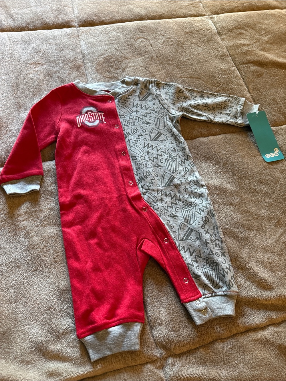 Ohio State Kids Two-Tone Outfit in Red and Gray